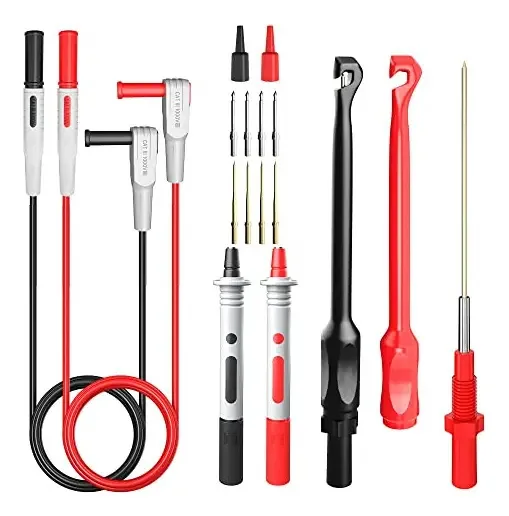 Kit de Cabos de Teste Automotivo Multímetro Goupchn com Clipe de Perfuração de Fio, Sondas de Perfuração de 4 mm, Conjunto de Cabos de Extensão de Plugue Banana