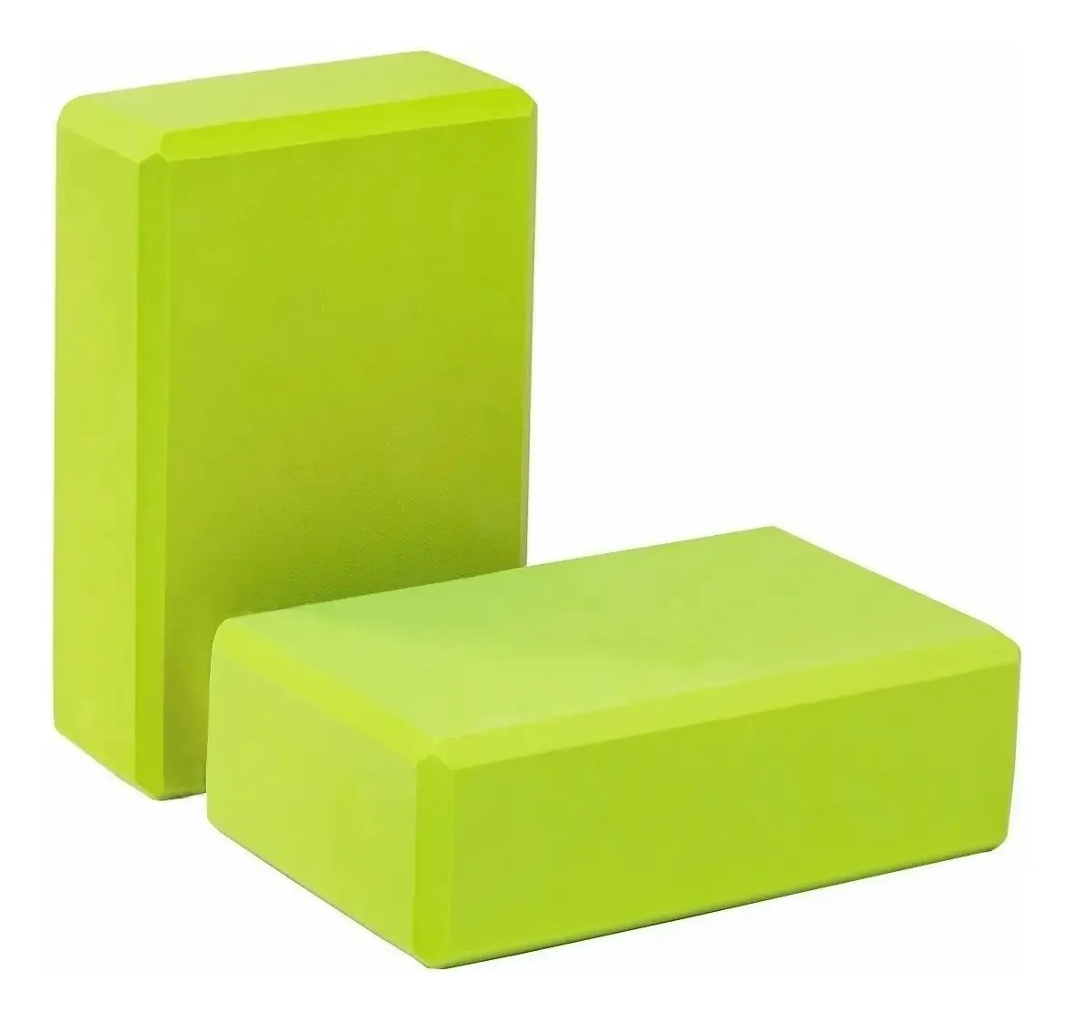 Bloco de tijolos de 2 peças para exercícios de ioga, pilates e fitness, cor: verde