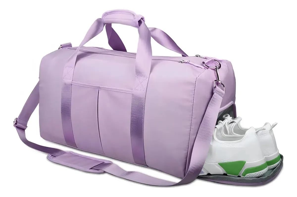 Mala Esportiva Nanwei Dobrável de 30L com Compartimento para Calçados – Lilás