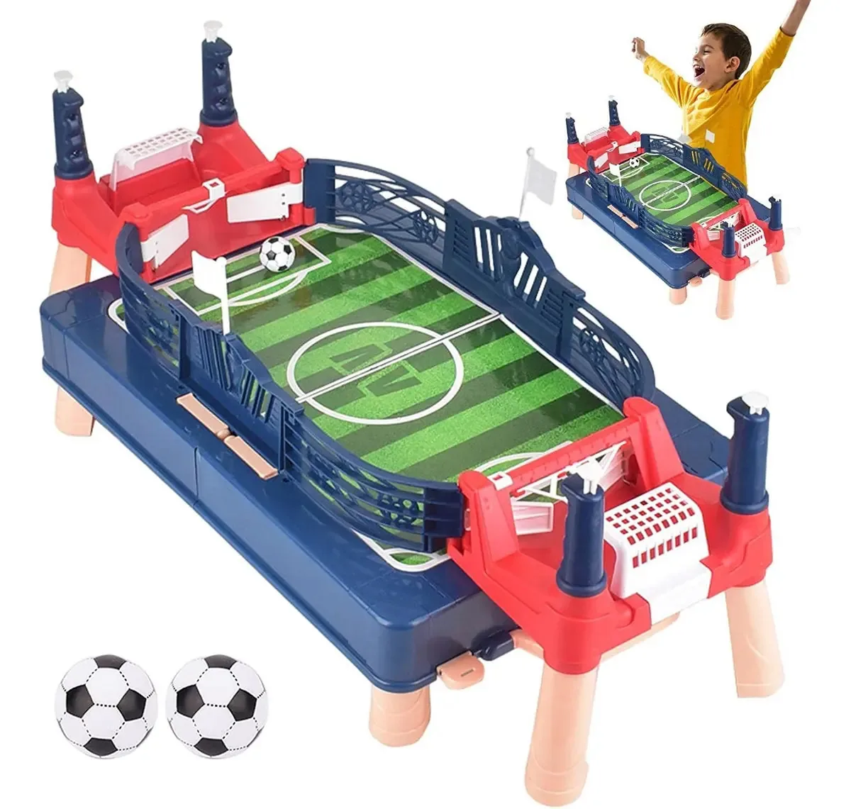 Mesa de Matraquilhos Jogo de Mesa de Futebol Interativo 2 Bolas