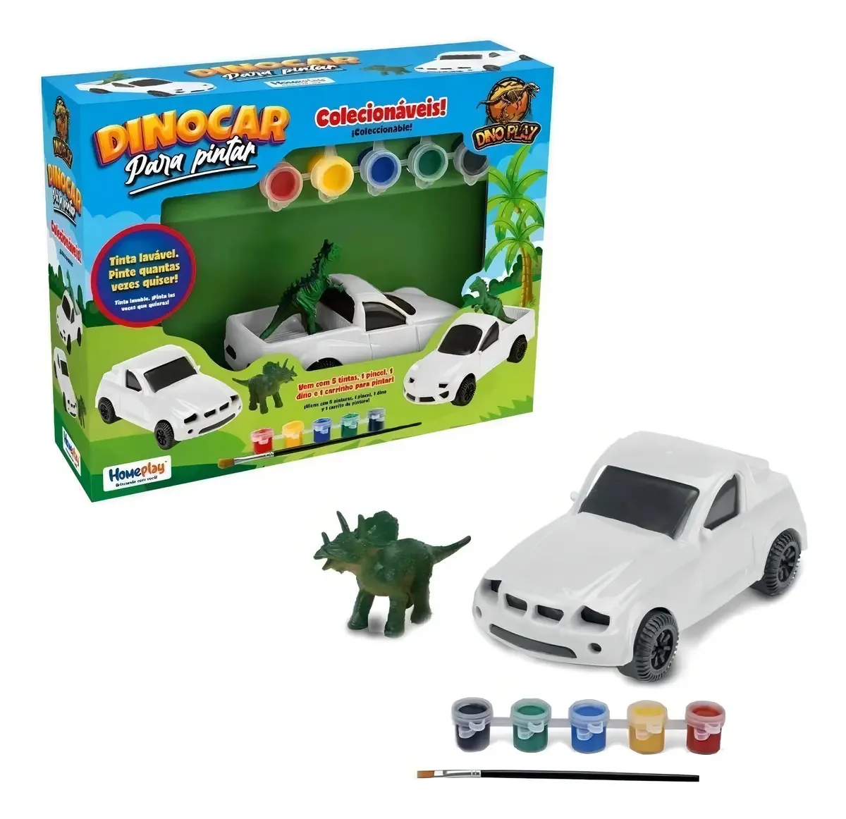 Brinquedo Dinocar Para Pintar Xplast