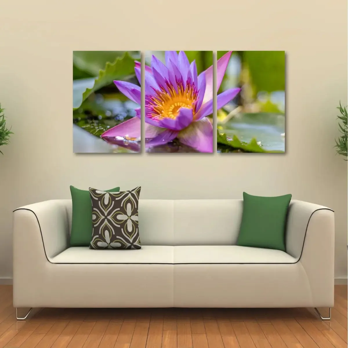 Quadro Decorativo Flores Paisagem Em Tecido 3