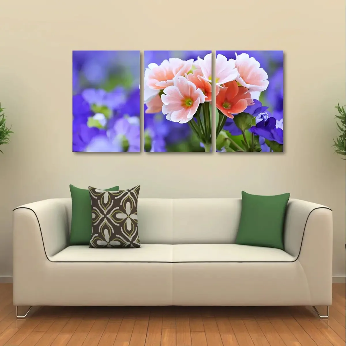 Quadro Flores Paisagem Decorativo Em Tecido 3