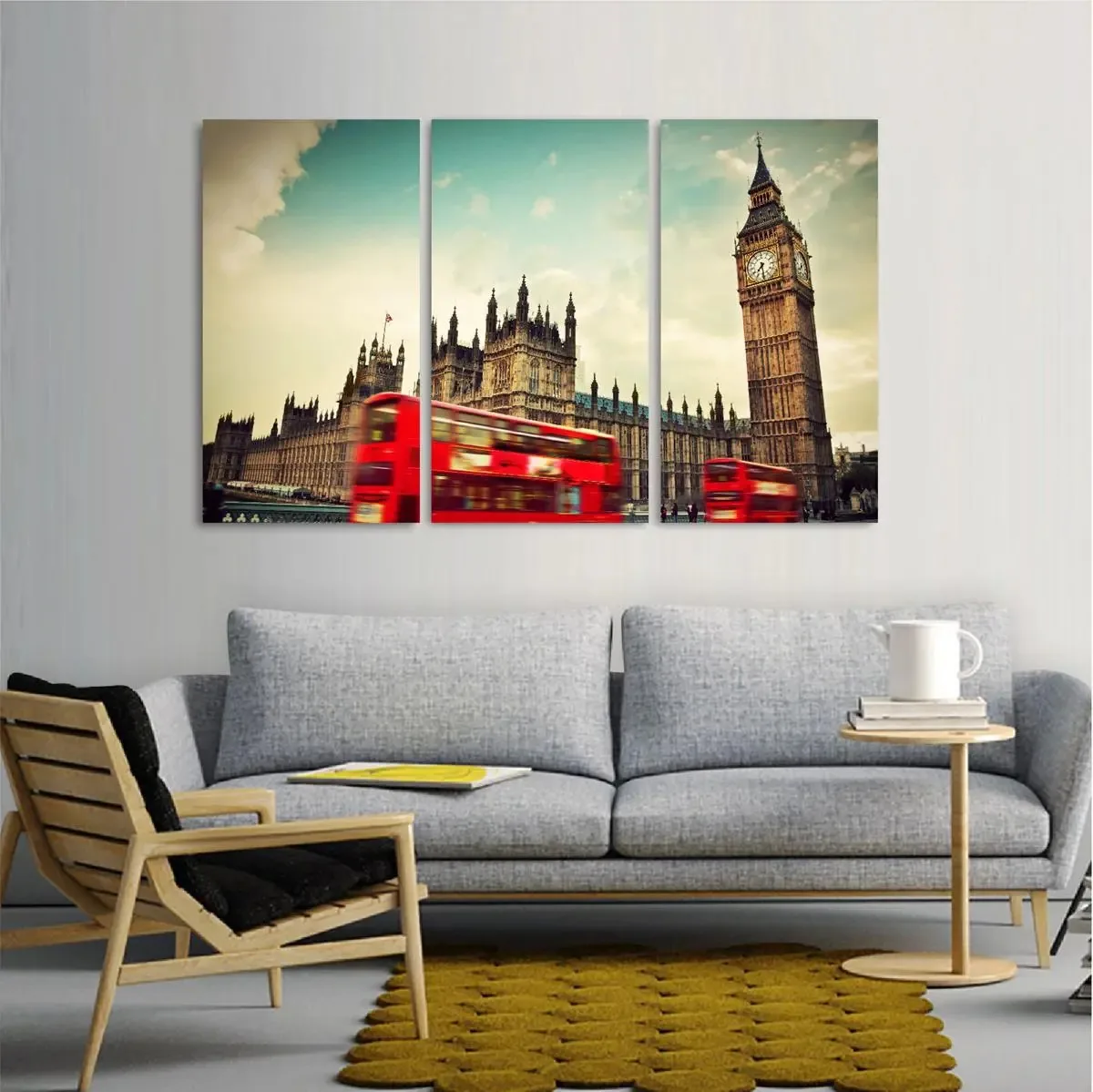 Quadro London Vintage Telefone E Ônibus Decorativo 3