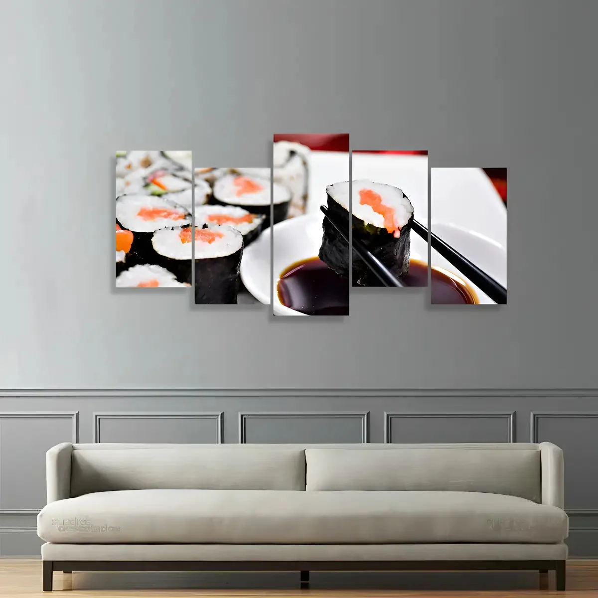 Quadro Sushi Comida Japonesa Para Restaurantes Mosaico