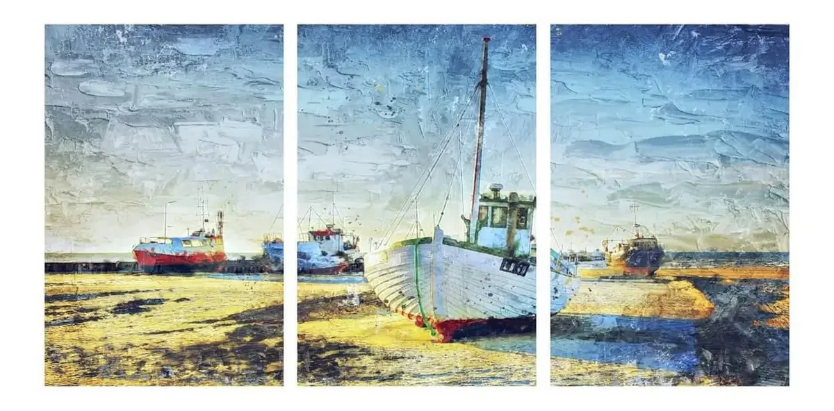 Quadro Artístico Barcos E Navegação Conjunto 3