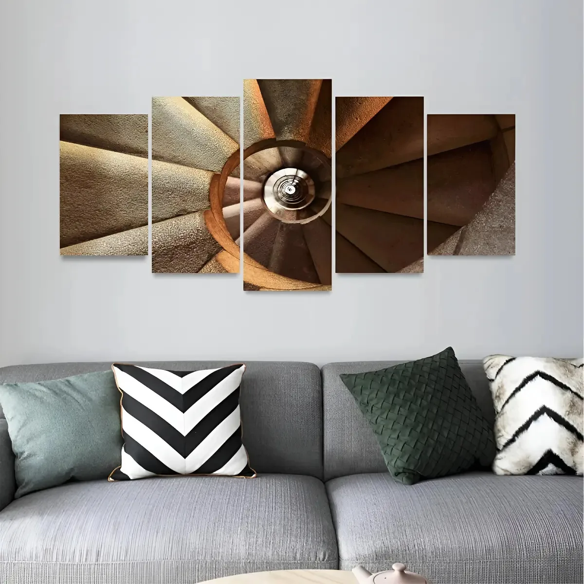Quadro Decorativo Escada Espiral Arquitetura Mosaico 5