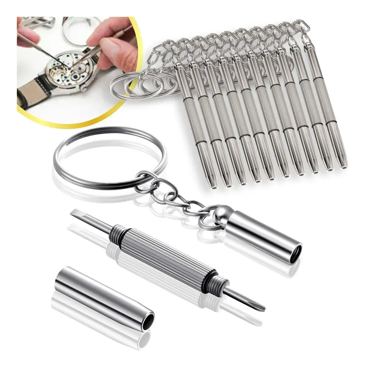 Kit 1000 Chaveiros Multifuncional 3 Em 1 Chave Fenda Philips