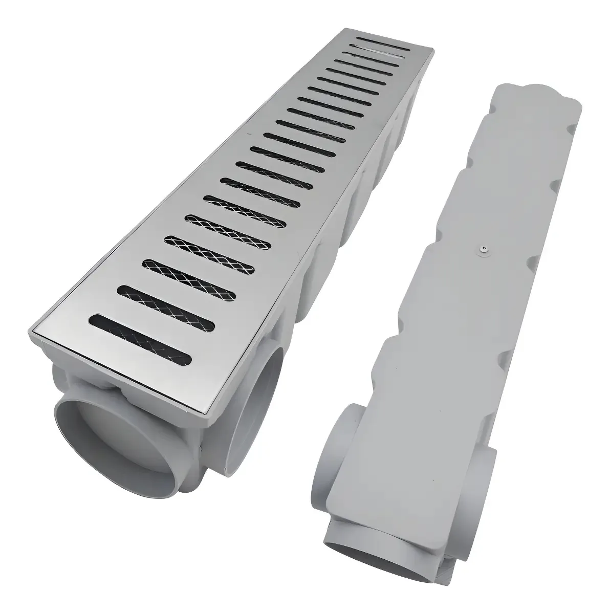 Kit 2 Ralos 10x50 Modular Com Coletor Cinza E Tela