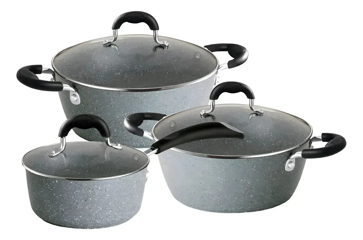 Jogo Panelas Antiaderente Cerâmica Indução 3pcs Bialetti