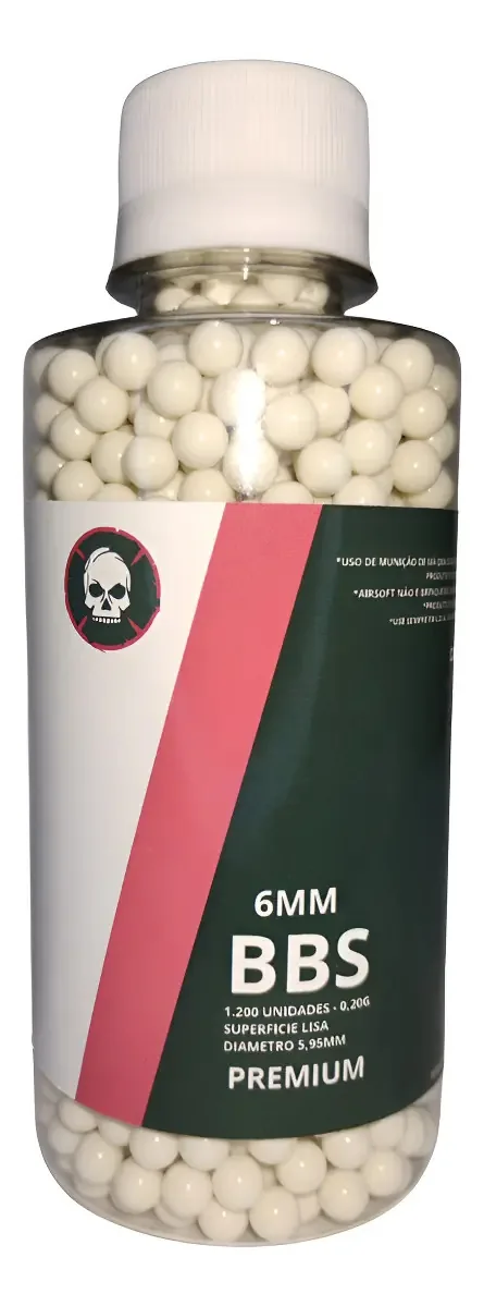 Bbs Munição Airsoft Bolinha 0,20g Esfera 6mm 1.000un