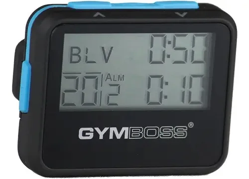 Cronômetro e temporizador Gymboss, cor preto e azul e preto