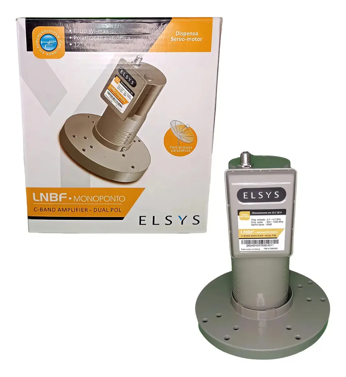 Lnbf Monoponto Banda C Dual Polarização Elétrica Elsys