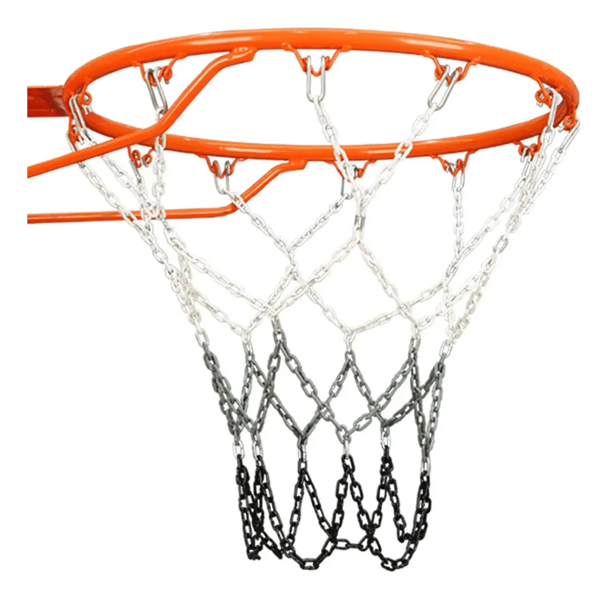 Corrente de Rede de Basquete para Exteriores, Corrente de Basquete Resistente à Ferrugem para Exteriores (Cinza e Preto)
