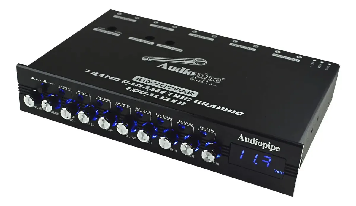 Audiopipe Equalizador Eq707par Gráfico de 7 Bandas