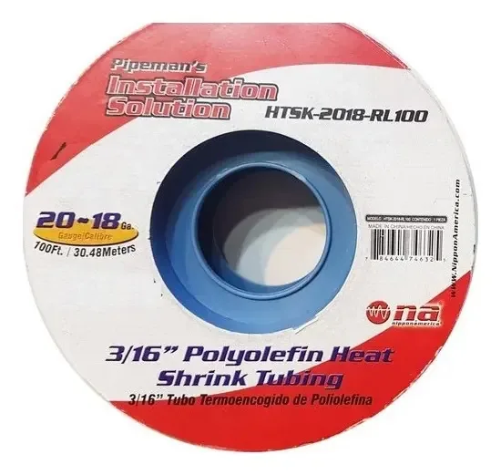 Tubo termorretrátil Metro 20 - 18 Ga 4 mm preto