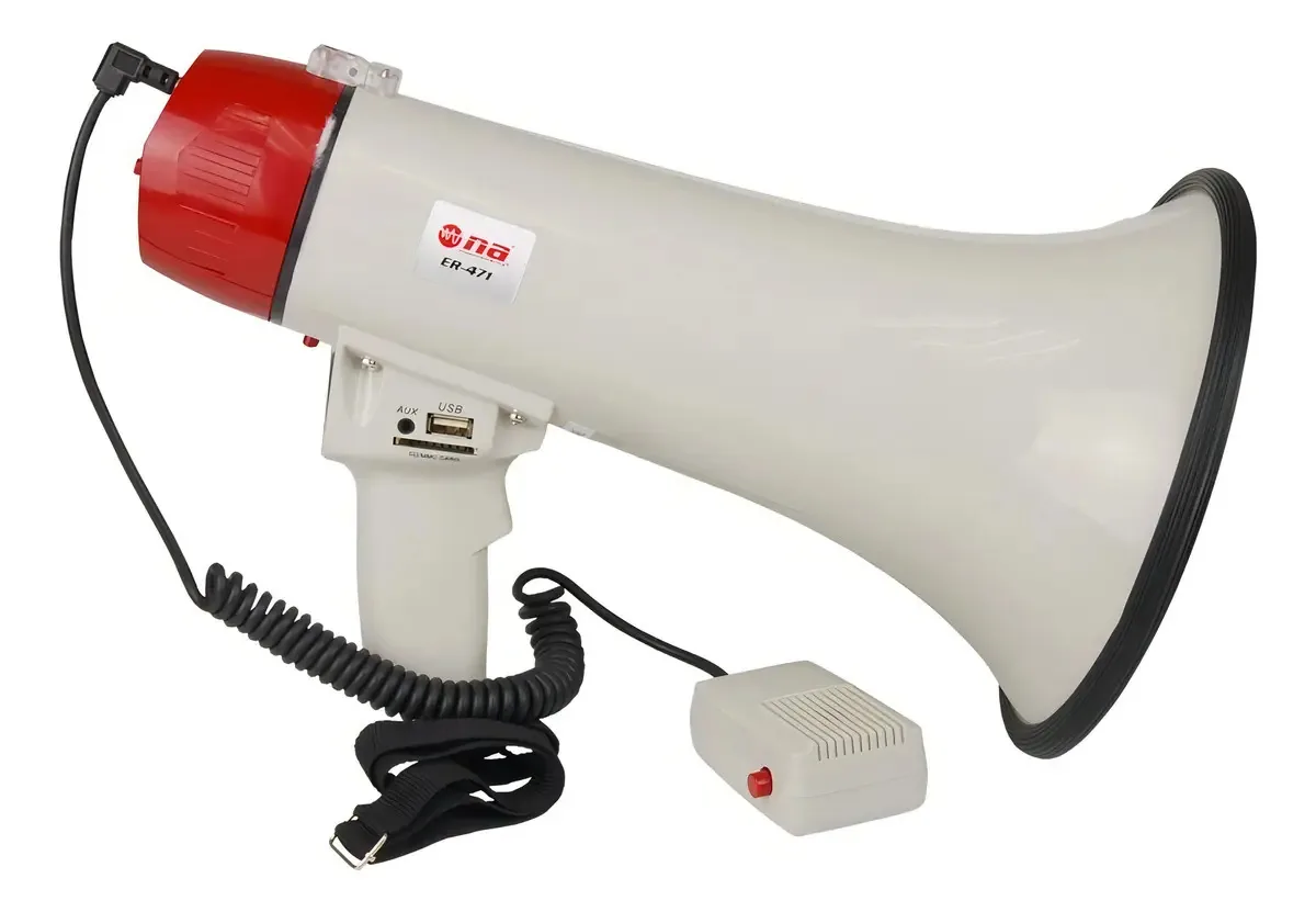 Megafone portátil Nippon America ER-471 branco/vermelho de 35 W