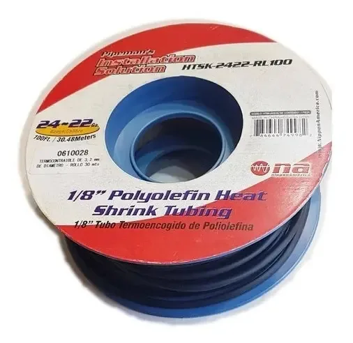 Tubo termorretrátil Metro 24 - 22 Ga 3 mm preto
