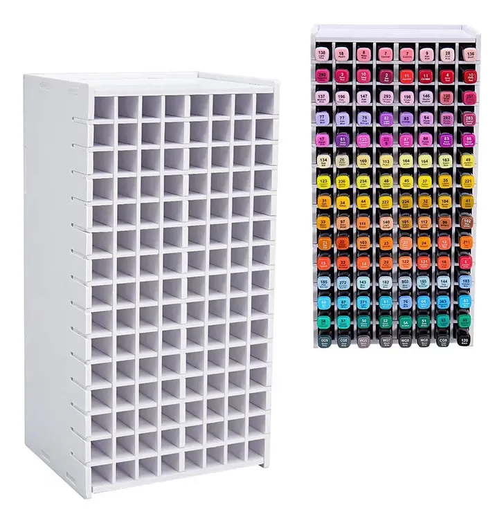 A. Suporte de tela para marcadores, 120 slots