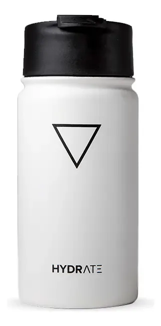 Copo térmico Hydrate 355 ml de aço inoxidável, calor frio, cor branca sólida