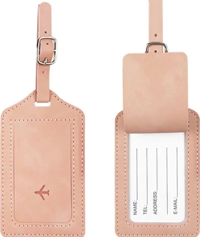 Kit 2 Tag De Mala Viagem Etiqueta De Identificação Bagagem Cor Rosa