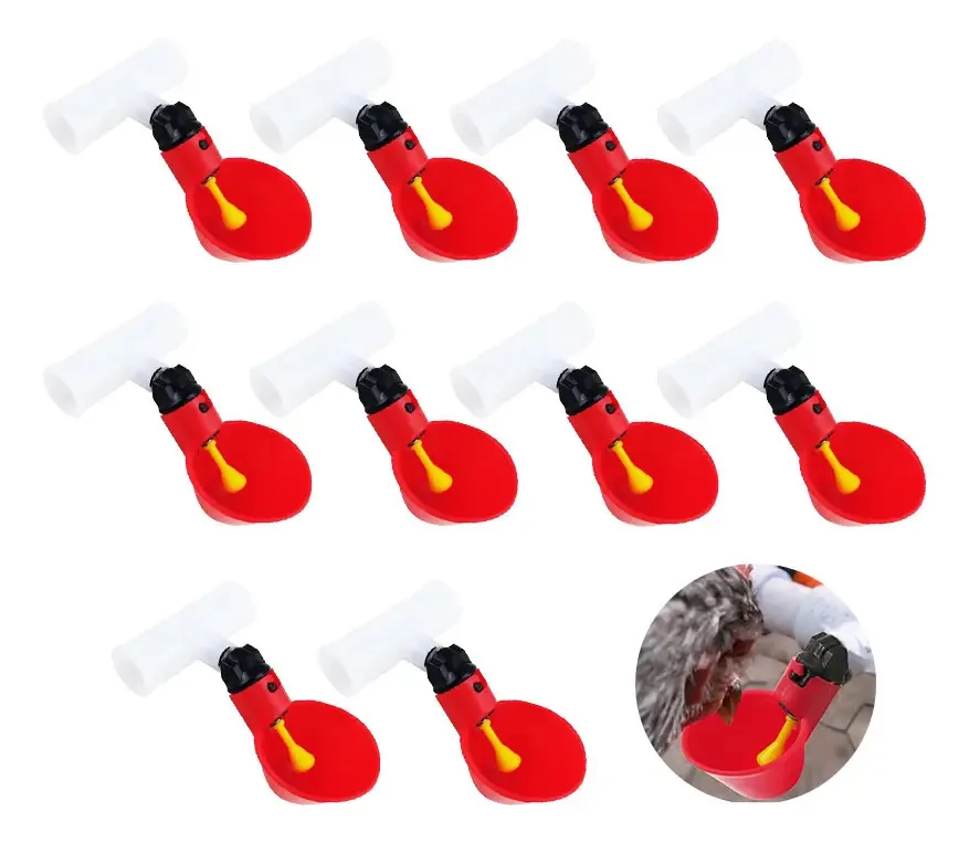 10 Bebedouros Automáticos Aves Galinha Codorna + Conexão T