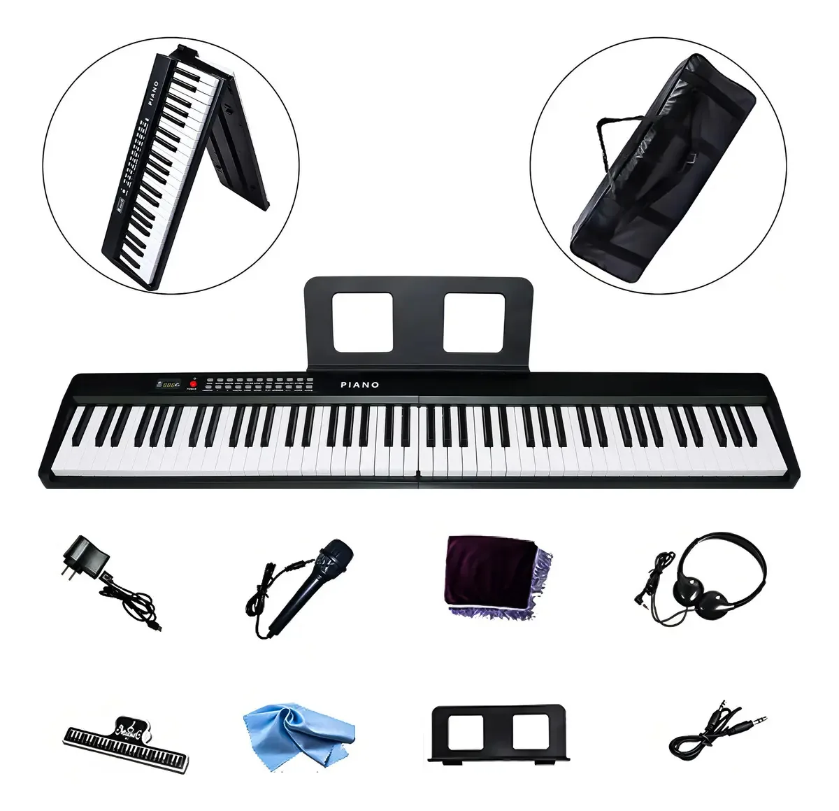 Teclado musical Hyiear 88 Teclas 88 teclas preto
