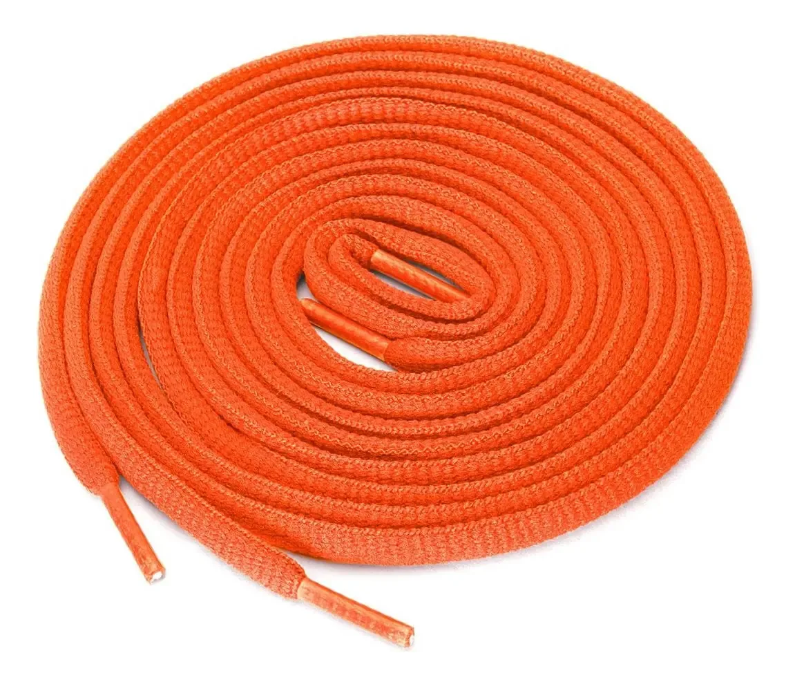 Cadarços ovais unissex, 130 cm, 2 pares, cor: amarelo, laranja