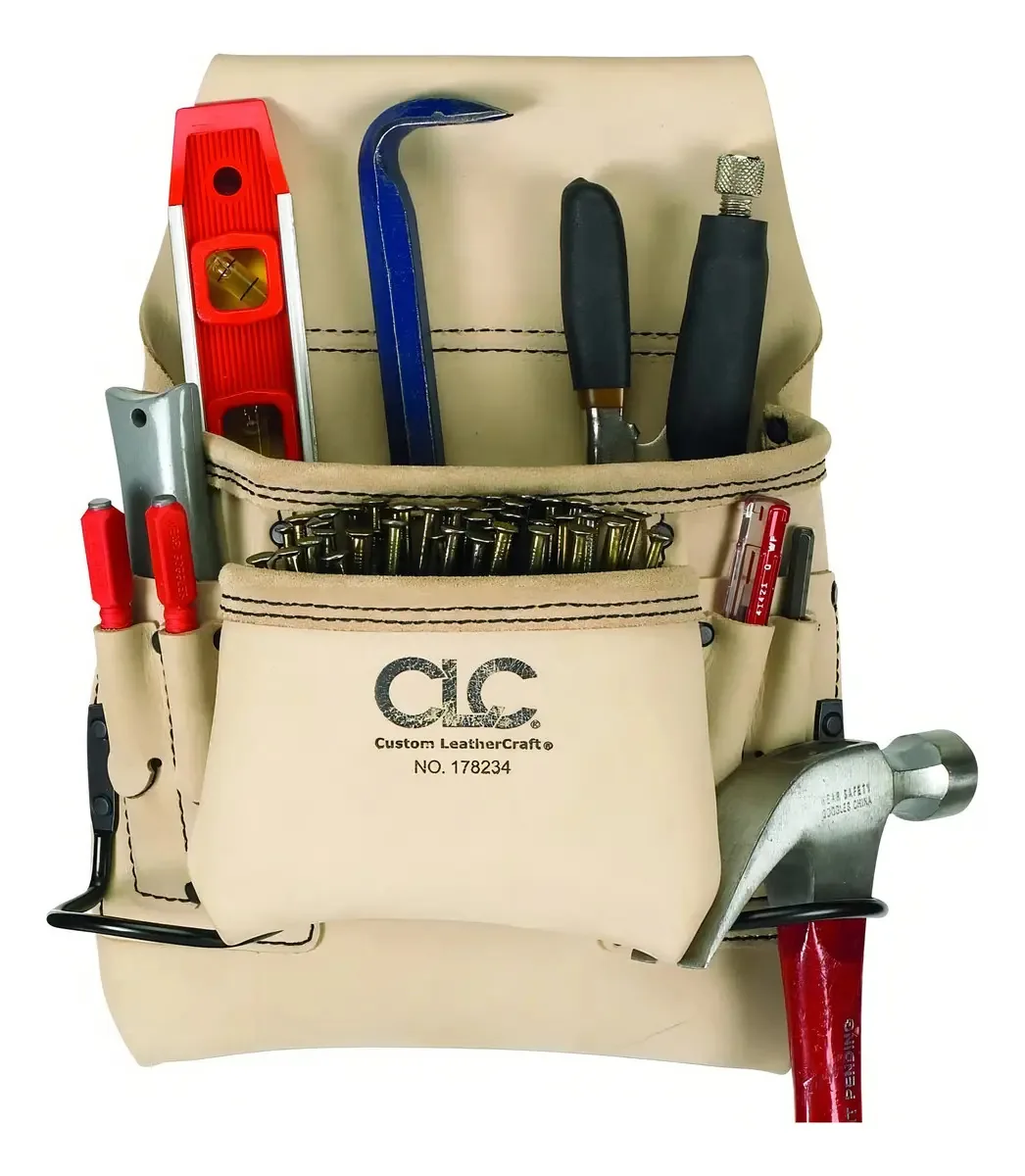 Bolsa de ferramentas e unhas Clc Custom Leathercraft Carpenter's Reve