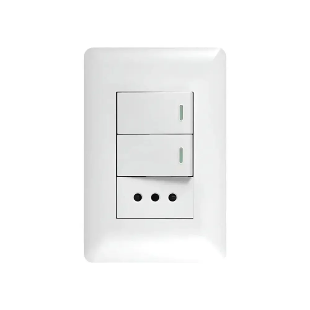Enfunche + 2 Switches 10a 250v brancos para casa e escritório