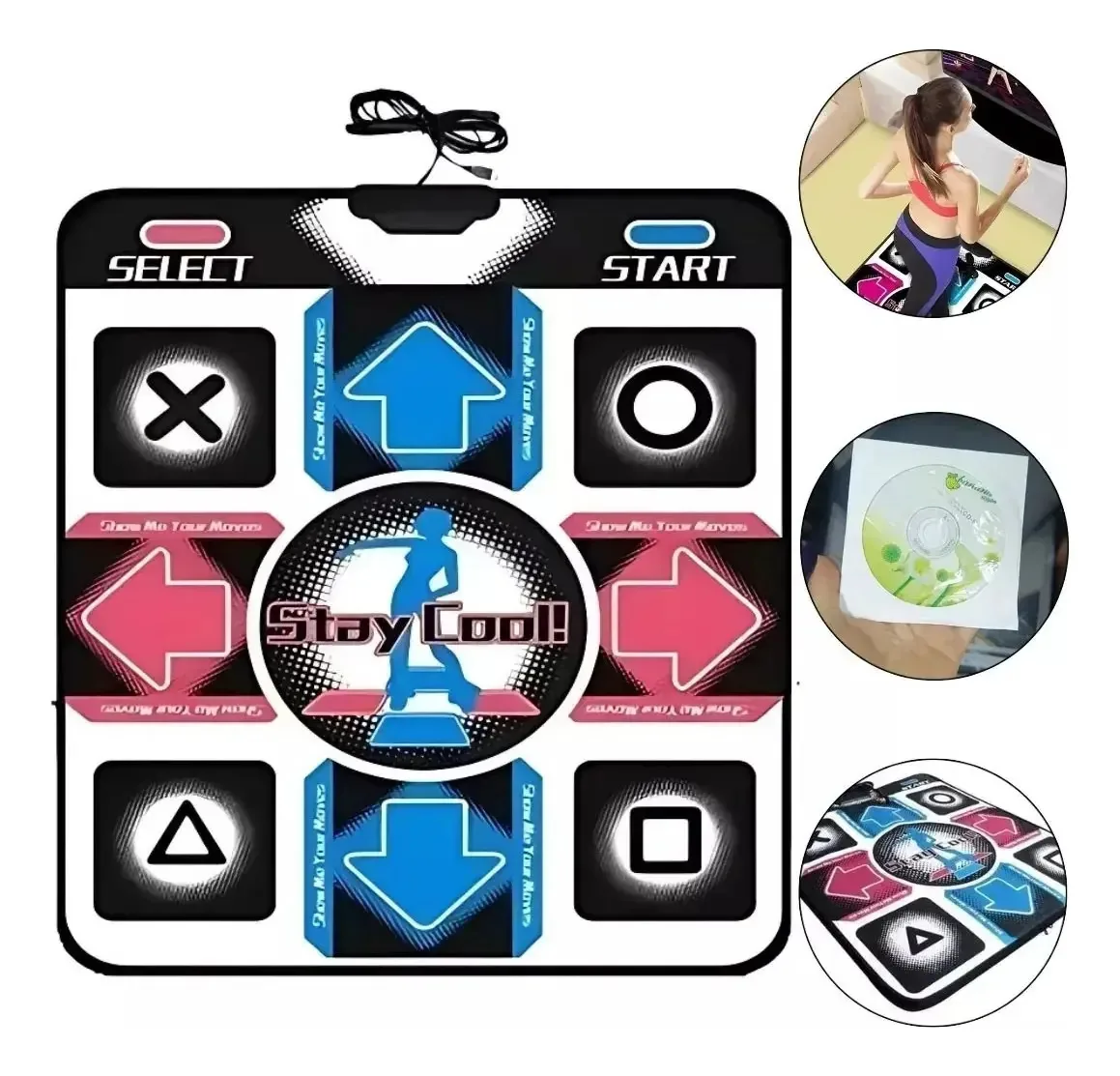 Tapete de dança Xtreme Fitness, jogos de dança e exercícios, cor preta e conexão USB