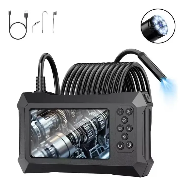 Câmera de endoscópio industrial Borescope 1080p 4,3" HD 10m