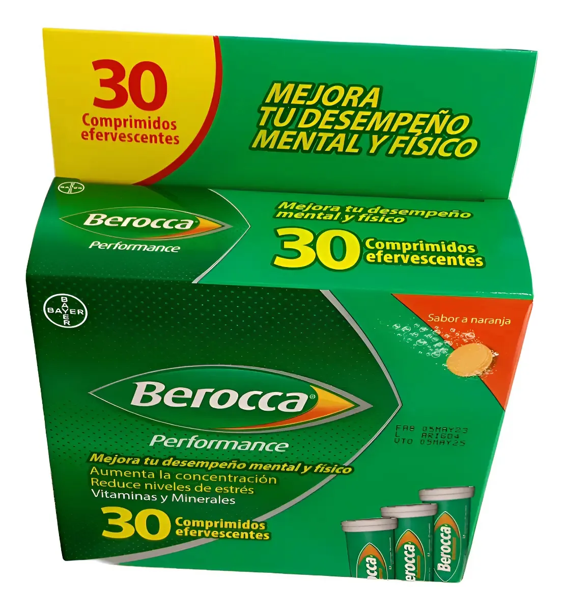 Comprimidos eferentes Berocca Performance 30. Laranja