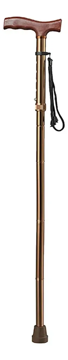Bastão ortopédico dobrável, altura ajustável, bronze