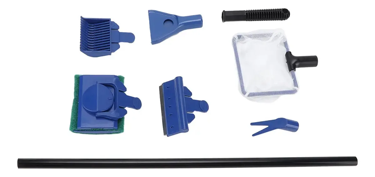 Ferramenta De Limpeza Multifuncional Para Aquários 5 Em 1, Remove Eficazmente A Sujeira, Conjunto De Ferramentas De Limpeza Para Aquários Seguro E Anticorrosivo (Versão Retrátil)