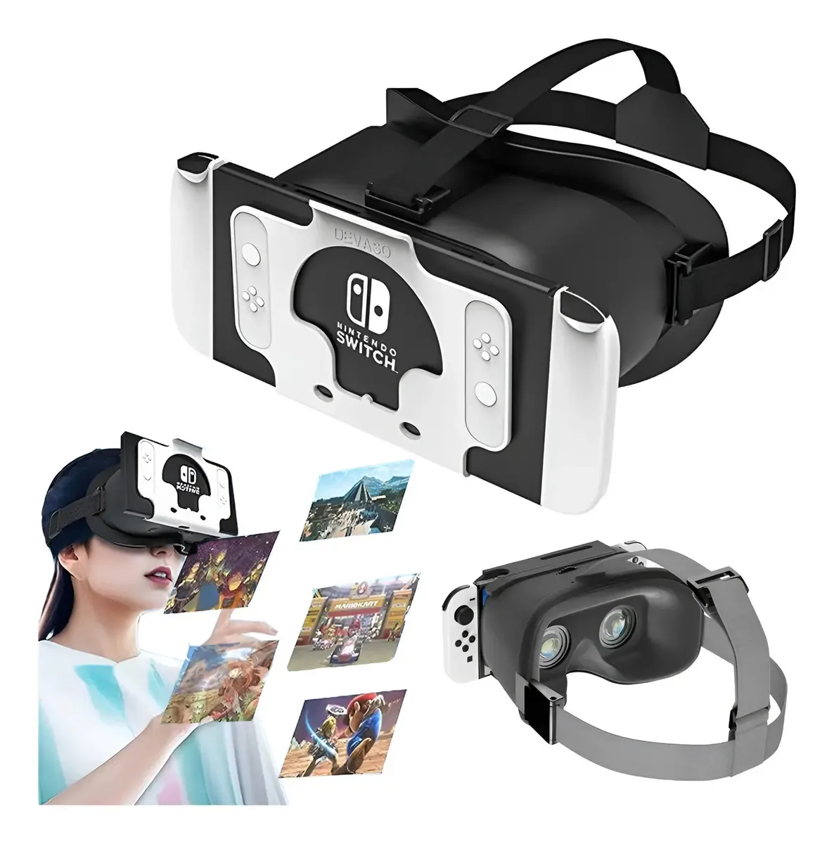 Óculos 3D Vr para modelos Nintendo Switch/Switch Oled - cor preta