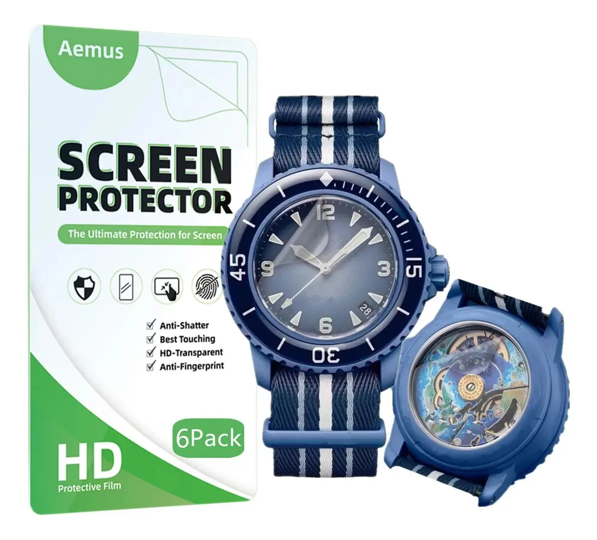 Película protetora Aemus compatível com Blancpain X Swatch