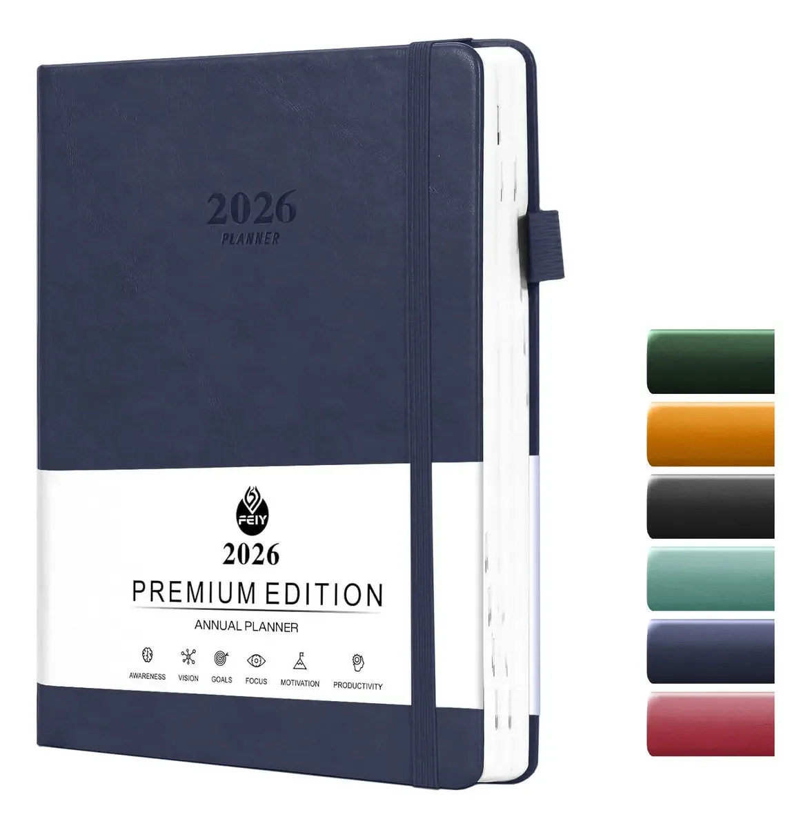 Capa azul escura para agendas, agendas semanais e mensais