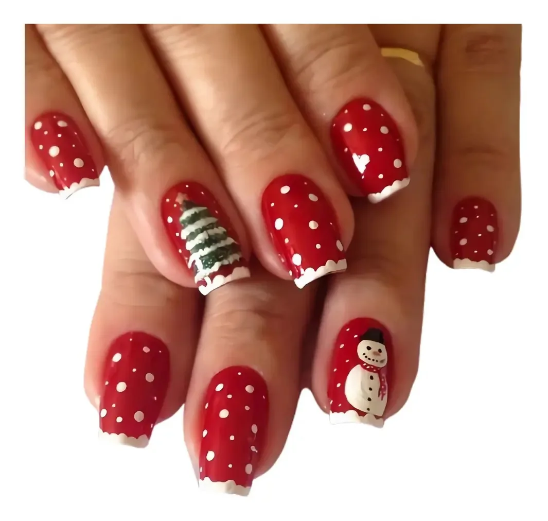 Unhas postiças, Prensa nas unhas, 24 unidades, Christmas Nails G Christmasg06