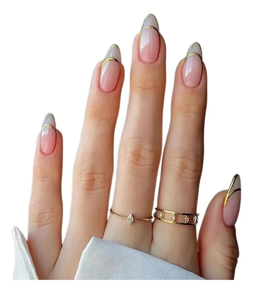 Unhas postiças, unhas prensadas, 24 unidades, unhas postiças com unhas de design A05