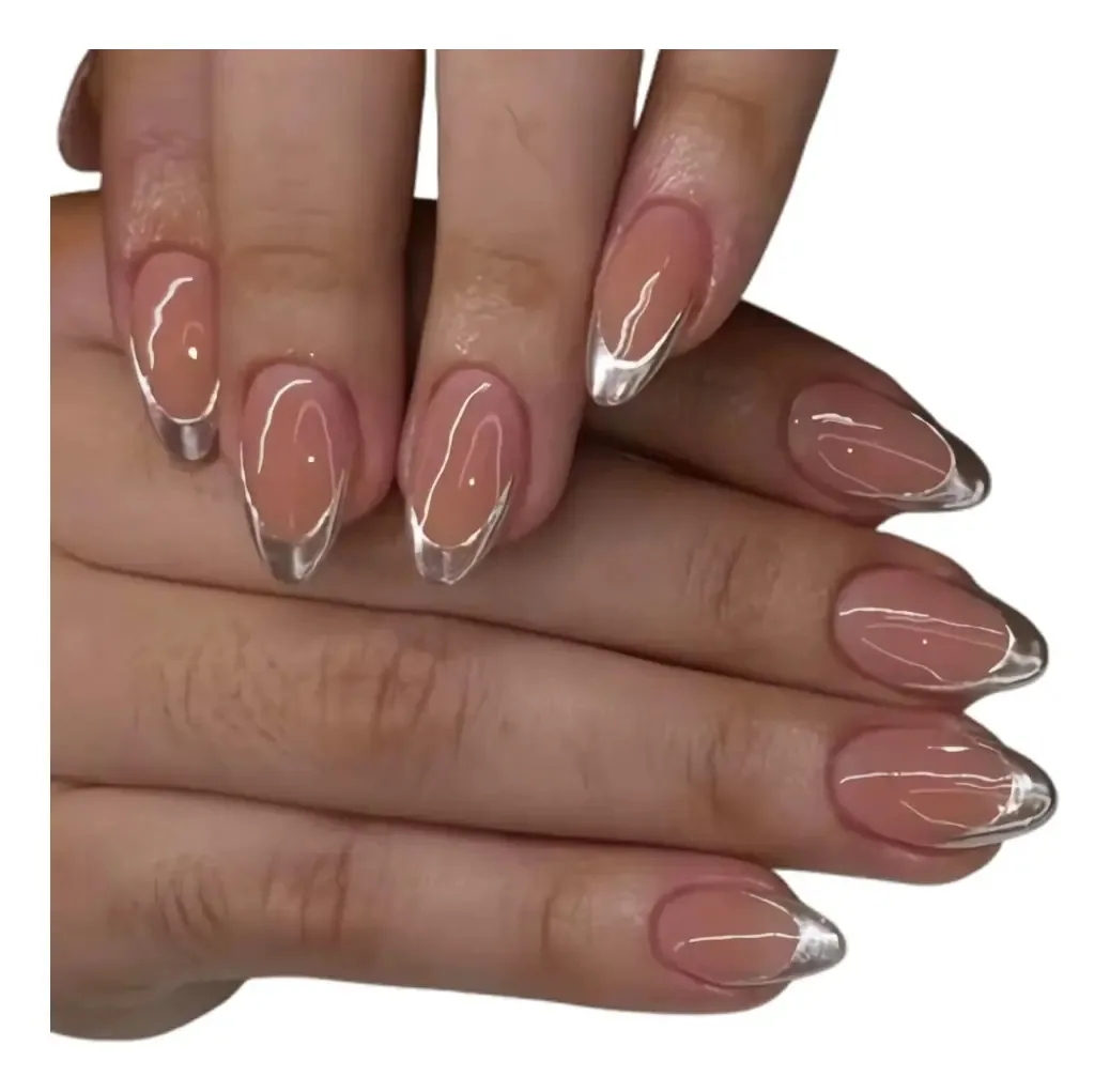 Unhas postiças, unhas prensadas, 24 unidades, unhas postiças com unhas de design A06
