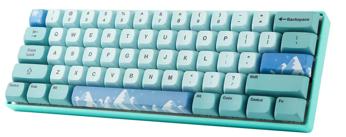Boyi 61 Mini Teclado Mecânico, 60% Mini RGB PBT Keycap Cherry MX Switch Compacto RGB Teclado Mecânico para Jogos (cor Abelha, Cherry MX Brown Switch)