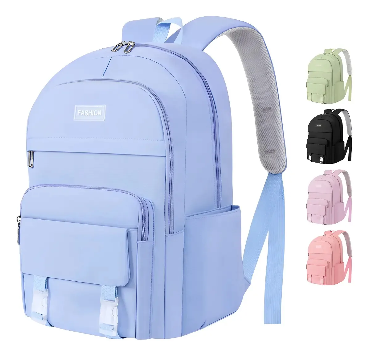 Mochila escolar SUMLIN Mochila escolar de viagem, cor azul, design suave, 30L
