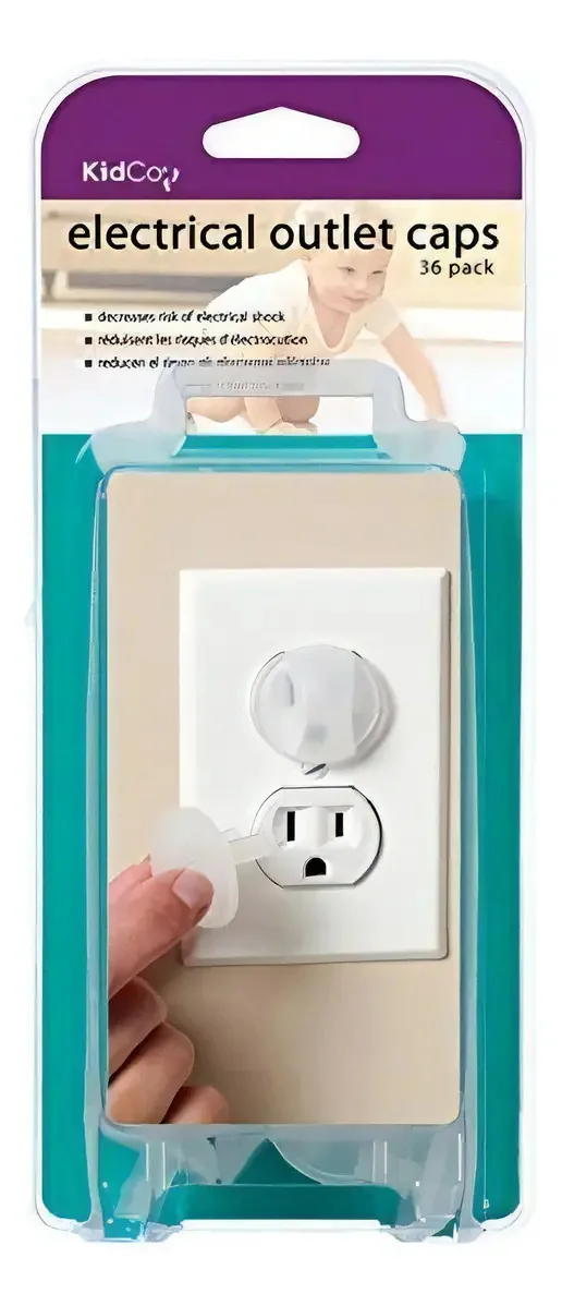 Tampas de tomada elétrica Kidco transparentes