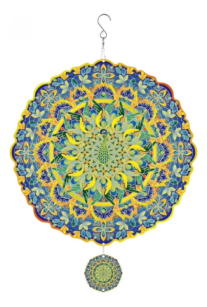 Conjunto de árvores 3D Mandala Wind Bell Patio, cor verde