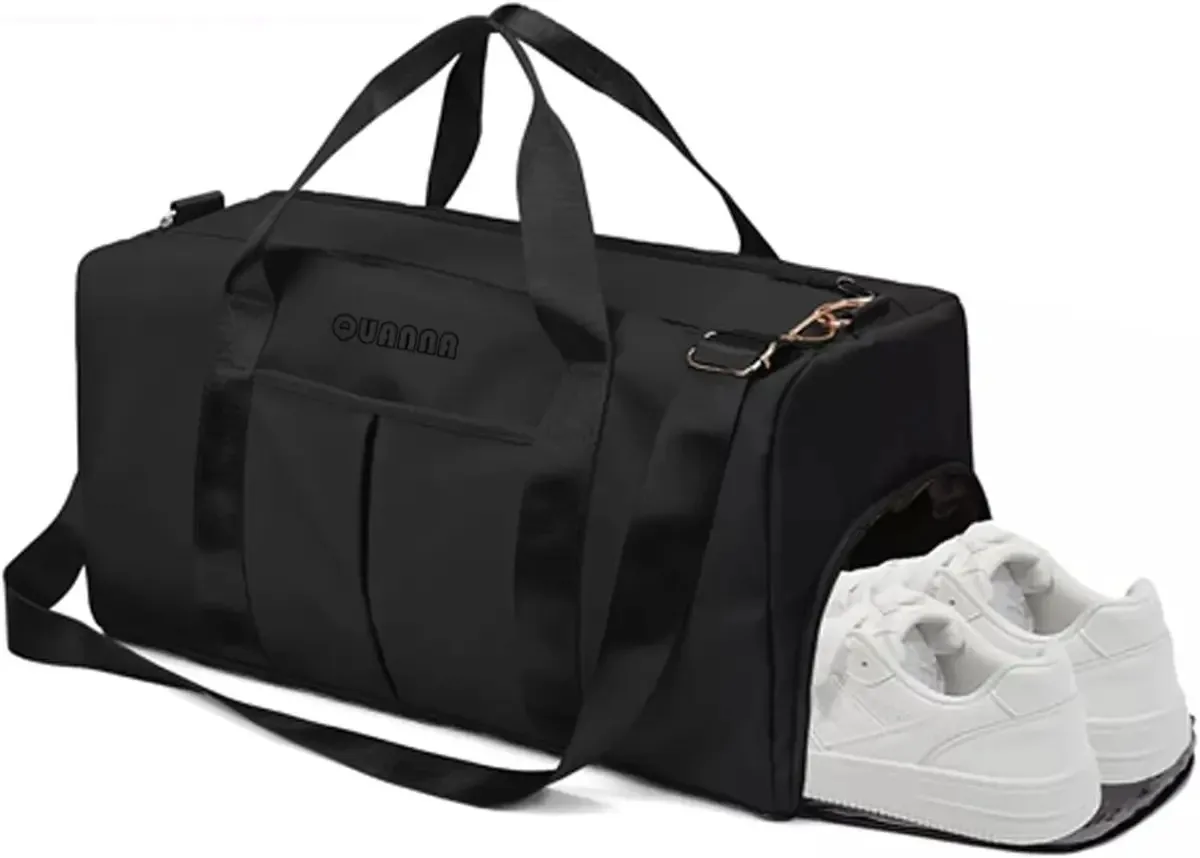 Bolsas esportivas Quanna, bolsa de ginástica esportiva seca e úmida, mala esportiva, bolsa esportiva de ginástica com compartimento para sapatos e bolso separado, para viagens, natação, ioga, bolsa...