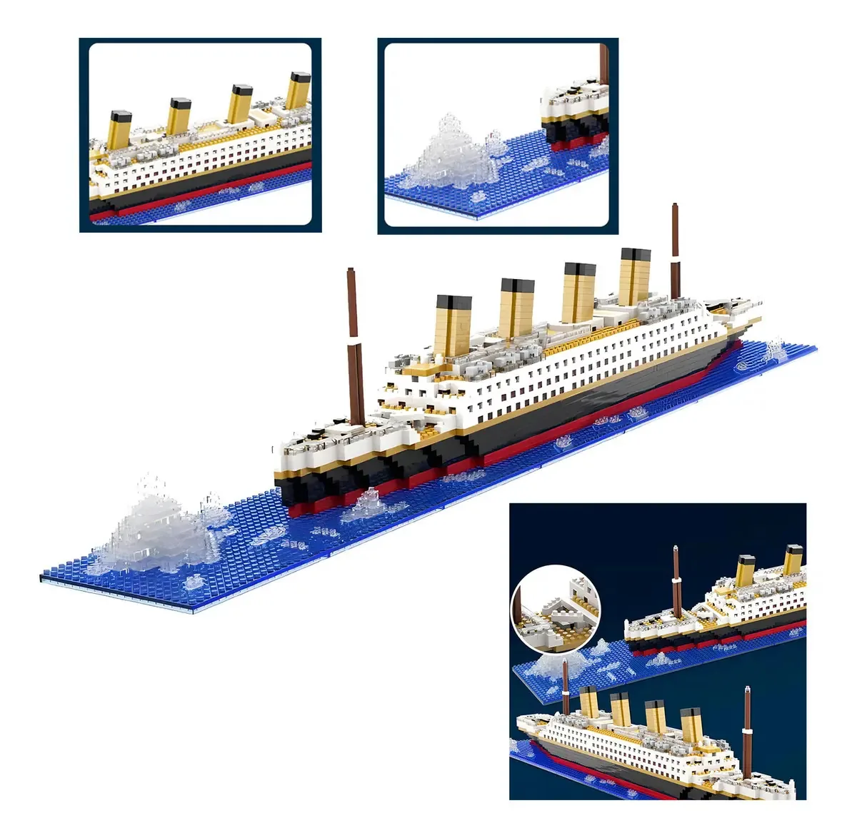 Quebra-cabeça de blocos de barcos 3D do Titanic Models Block Toys