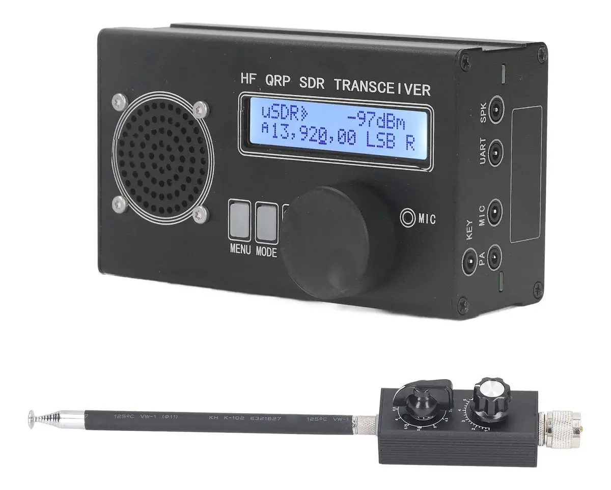 Transceptor SDR, Simplificação de Circuito Portátil 100-240 V Microfone Embutido Botão PTT Transceptor QRP Múltiplos Modos para Comunicação (Plugue dos EUA)