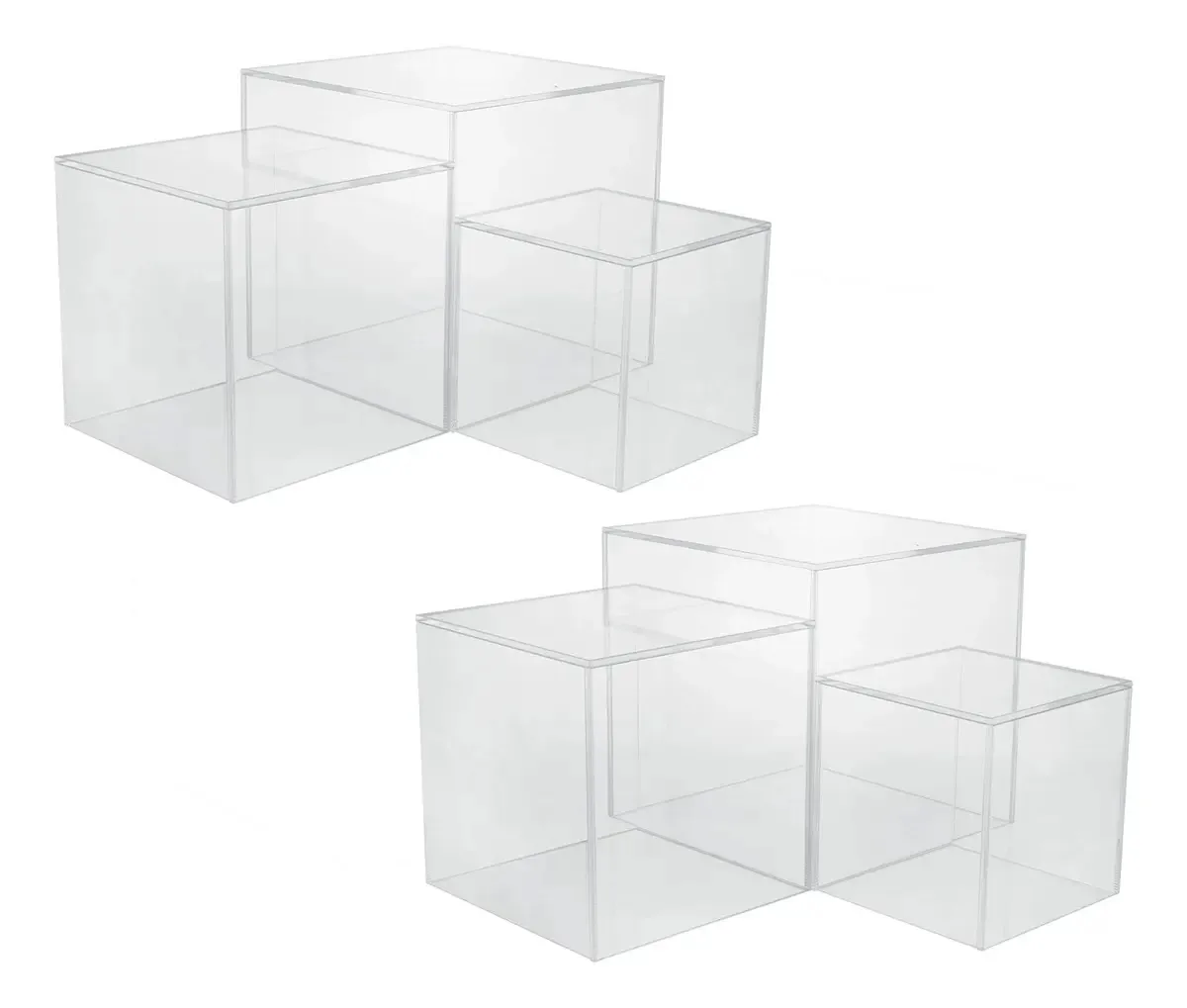 Conjunto de 2 Suportes Elevatórios Acrílico Transparente