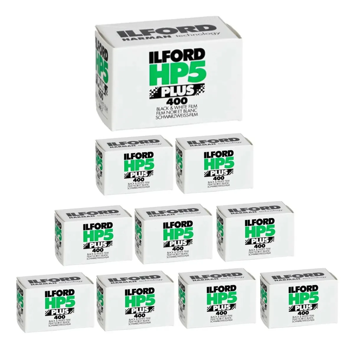 Filme fotográfico Ilford HP5 PLUS 400 branco e preto kit x 10 unidades